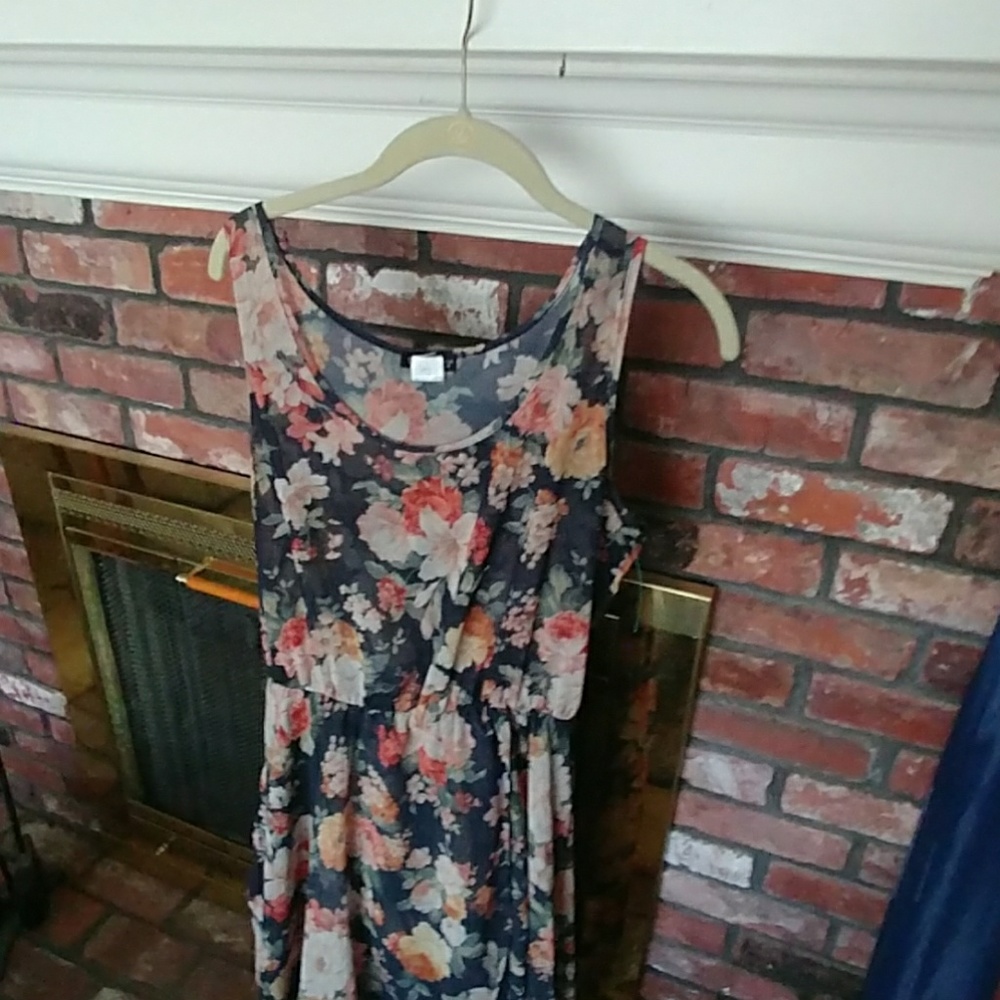 Floral print high low dress